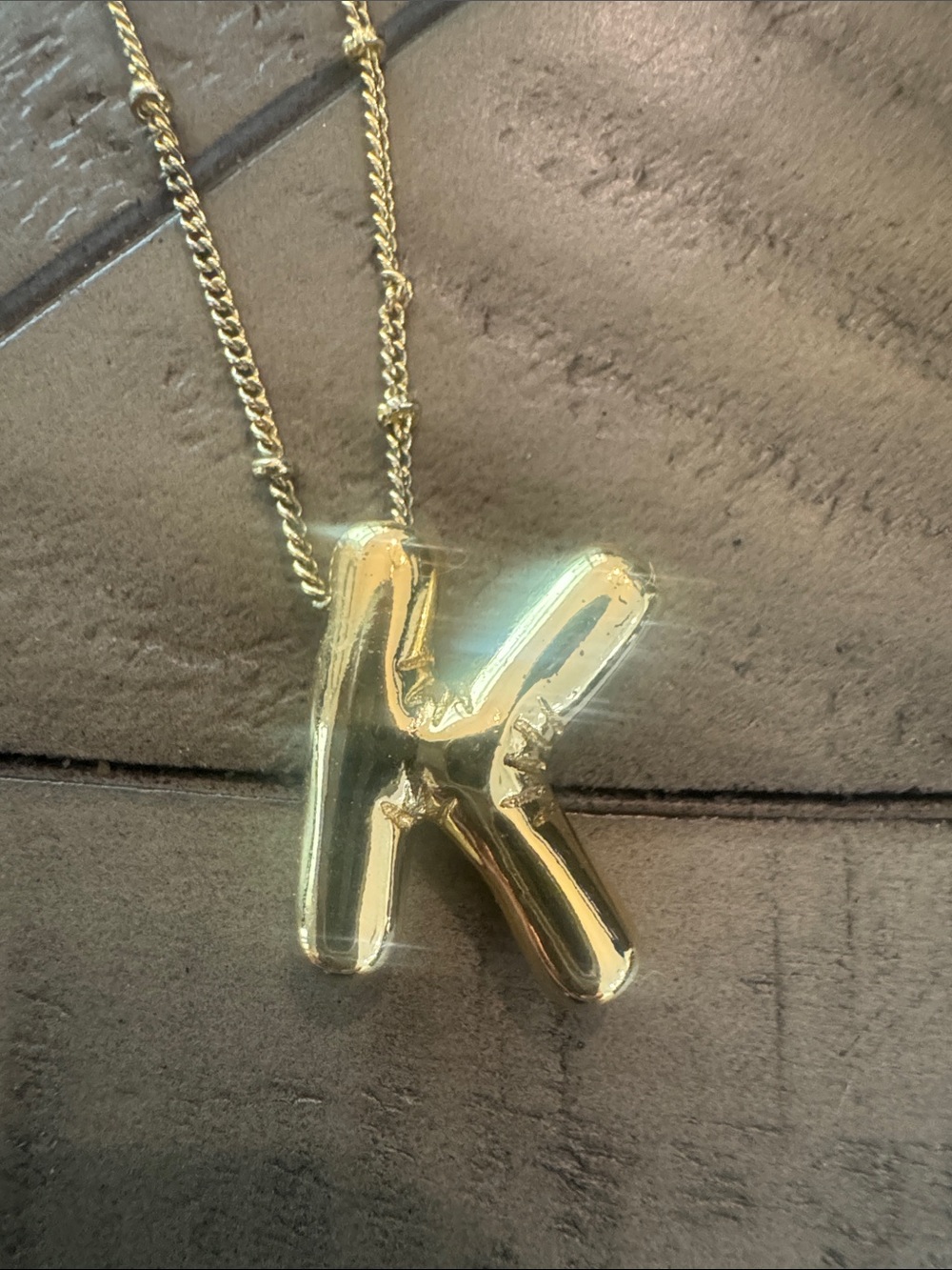 Gold Initial 'K' Pendant Necklace - Women Jewelry